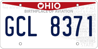 OH license plate GCL8371