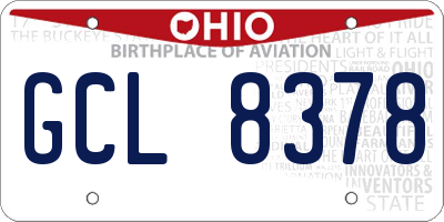 OH license plate GCL8378