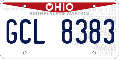 OH license plate GCL8383