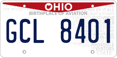 OH license plate GCL8401