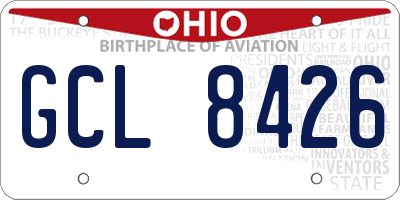 OH license plate GCL8426