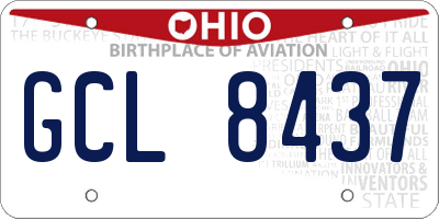 OH license plate GCL8437