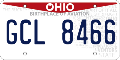 OH license plate GCL8466