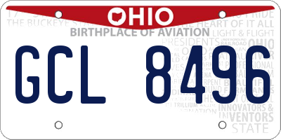 OH license plate GCL8496