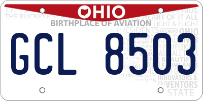 OH license plate GCL8503