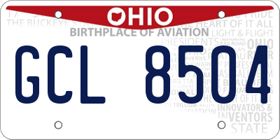 OH license plate GCL8504