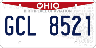 OH license plate GCL8521