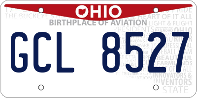 OH license plate GCL8527