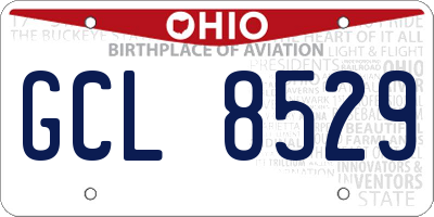 OH license plate GCL8529