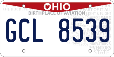 OH license plate GCL8539