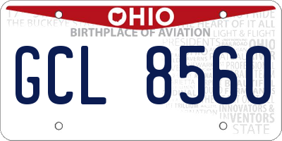 OH license plate GCL8560