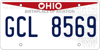 OH license plate GCL8569
