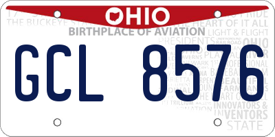 OH license plate GCL8576
