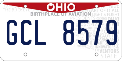 OH license plate GCL8579