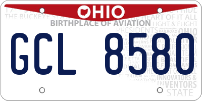 OH license plate GCL8580