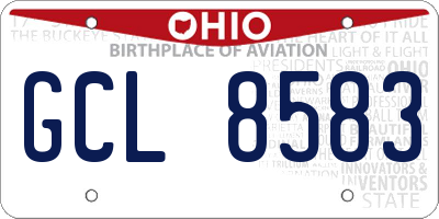 OH license plate GCL8583