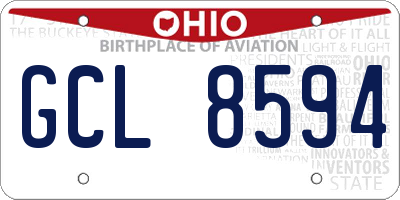 OH license plate GCL8594