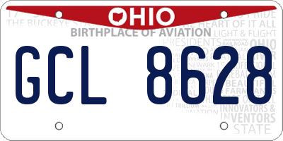 OH license plate GCL8628