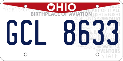 OH license plate GCL8633