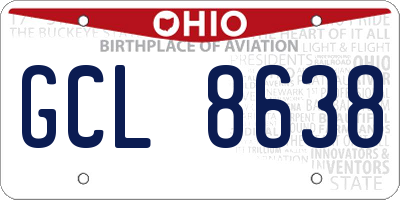 OH license plate GCL8638