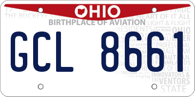 OH license plate GCL8661