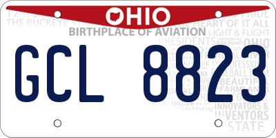OH license plate GCL8823
