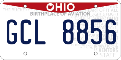 OH license plate GCL8856