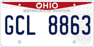 OH license plate GCL8863