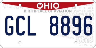 OH license plate GCL8896