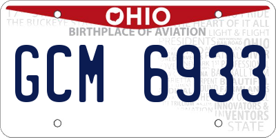 OH license plate GCM6933