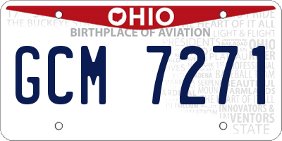 OH license plate GCM7271