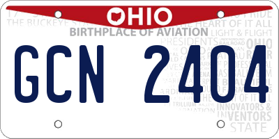 OH license plate GCN2404