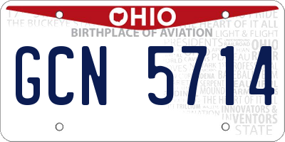 OH license plate GCN5714