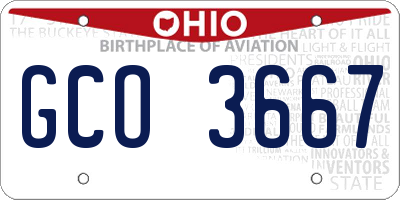 OH license plate GCO3667