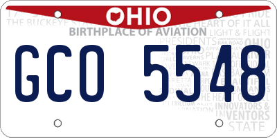 OH license plate GCO5548