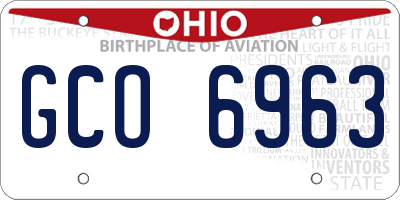 OH license plate GCO6963