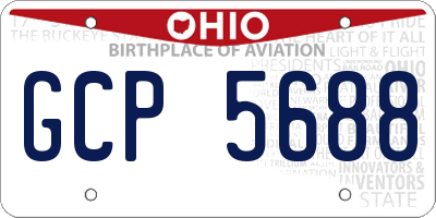 OH license plate GCP5688