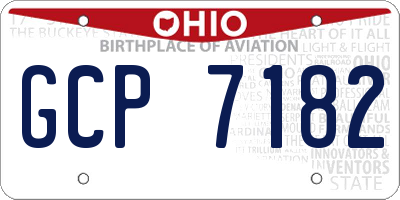 OH license plate GCP7182