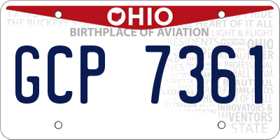 OH license plate GCP7361