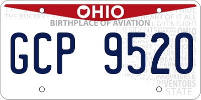 OH license plate GCP9520