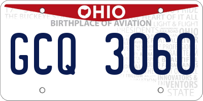 OH license plate GCQ3060