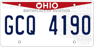 OH license plate GCQ4190