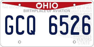 OH license plate GCQ6526