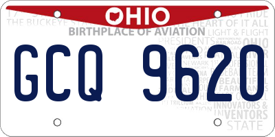 OH license plate GCQ9620