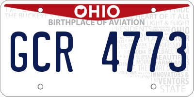 OH license plate GCR4773
