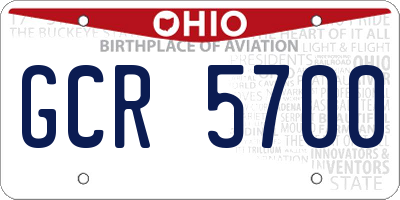OH license plate GCR5700