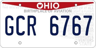 OH license plate GCR6767