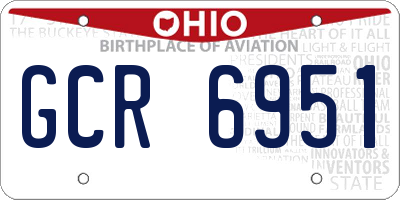 OH license plate GCR6951