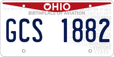 OH license plate GCS1882