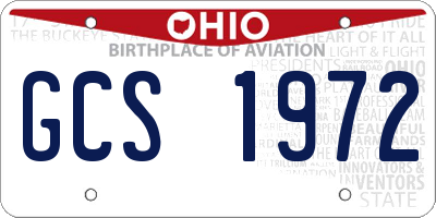 OH license plate GCS1972